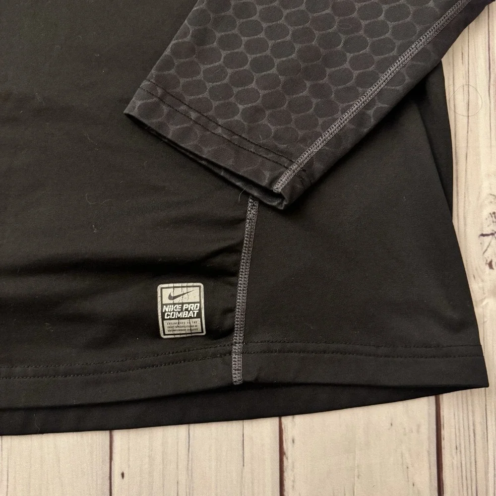 NIKE PRO COMBAT MENS SHIRT COMPRESSION JERSEY LONGSLEEVE SPORT GYM SIZE ADULT XL